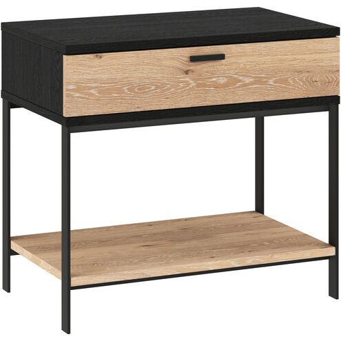 Rosso 23.75 X 23.5 inch Black / Brown / Matte Black Night Stand